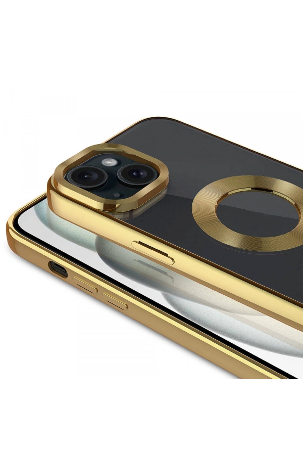Apple iPhone 15 Plus Kılıf Tek Kamera Çerçeveli Logo Gösteren Zore Omega Kapak