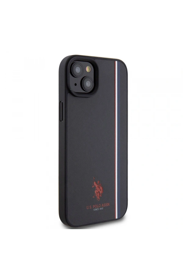 Apple iPhone 15 Plus Kılıf U.S. Polo Assn. Orjinal Lisanslı Üç Renk Şerit Tasarımlı Baskı Logolu Kapak