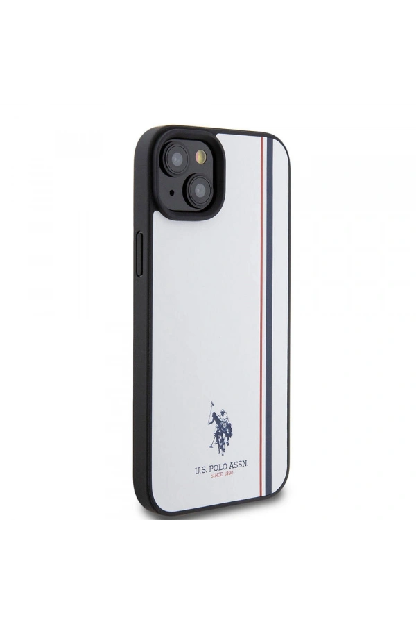 Apple iPhone 15 Plus Kılıf U.S. Polo Assn. Orjinal Lisanslı Üç Renk Şerit Tasarımlı Baskı Logolu Kapak