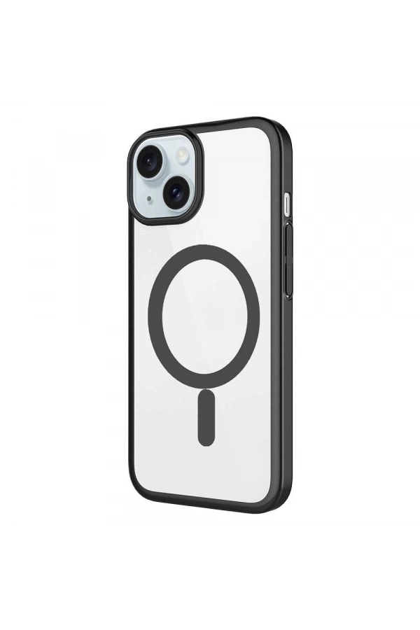 Apple iPhone 15 Plus Kılıf Wireless Şarj Özellikli Sert PC Zore Mat Riksos M-safe Kapak