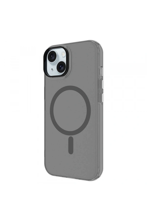 Apple iPhone 15 Plus Kılıf Zore M-safe Şarj Özellikli Buzlu Transparan C-Pro Sert Kapak