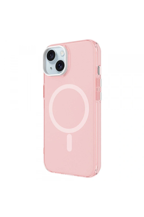 Apple iPhone 15 Plus Kılıf Zore M-safe Şarj Özellikli Buzlu Transparan C-Pro Sert Kapak