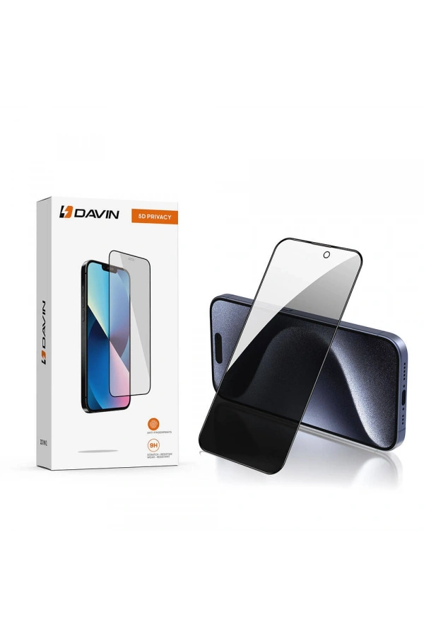 Apple iPhone 15 Pro Davin 5D Privacy Cam Ekran Koruyucu