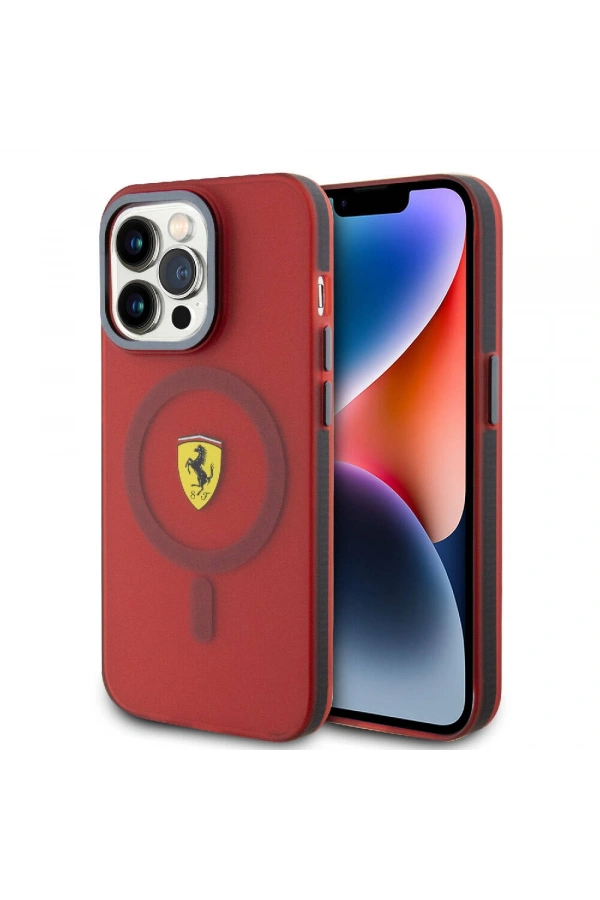 Apple iPhone 15 Pro Kılıf Ferrari Orjinal Lisanslı M-safe Şarj Özellikli Kontrast Bumper Kapak
