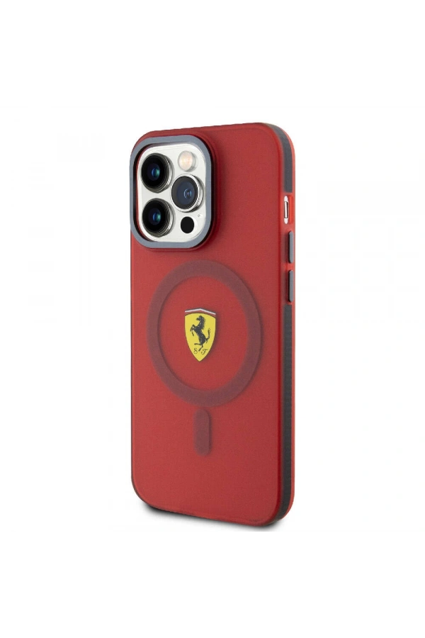 Apple iPhone 15 Pro Kılıf Ferrari Orjinal Lisanslı M-safe Şarj Özellikli Kontrast Bumper Kapak