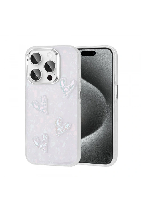 Apple iPhone 15 Pro Kılıf Kabartma Figürlü Parlak Zore Eralli Silikon Kapak