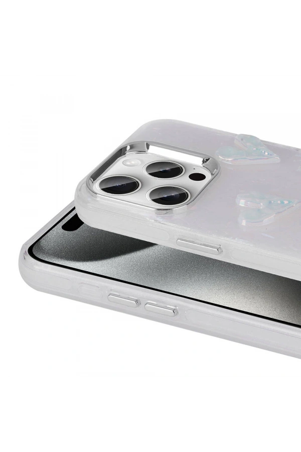 Apple iPhone 15 Pro Kılıf Kabartma Figürlü Parlak Zore Eralli Silikon Kapak