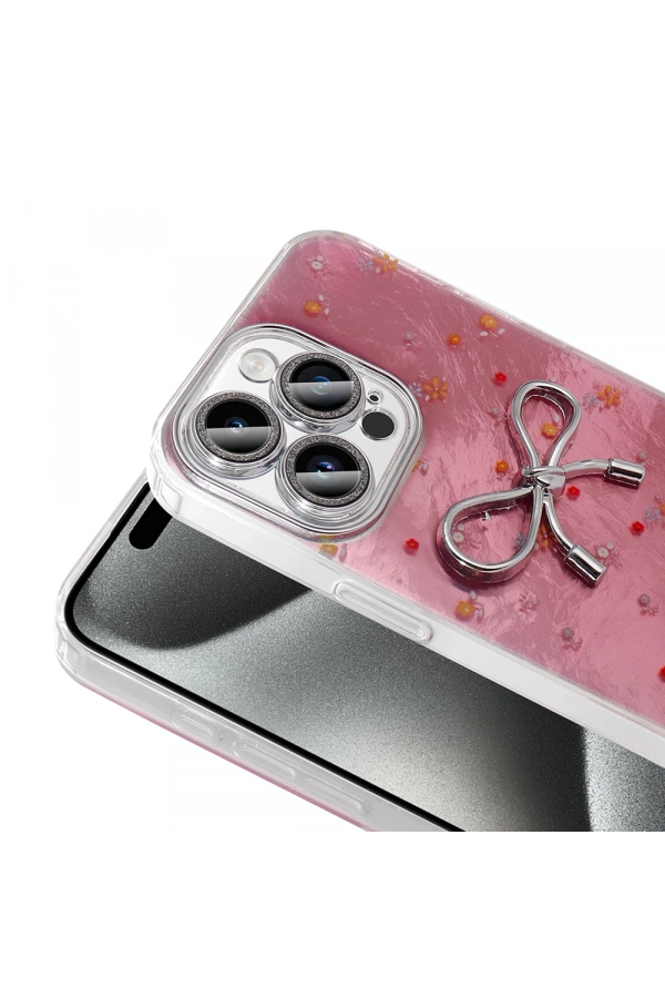 Apple iPhone 15 Pro Kılıf Kamera Korumalı Figürlü Zore Ponti Silikon Kapak