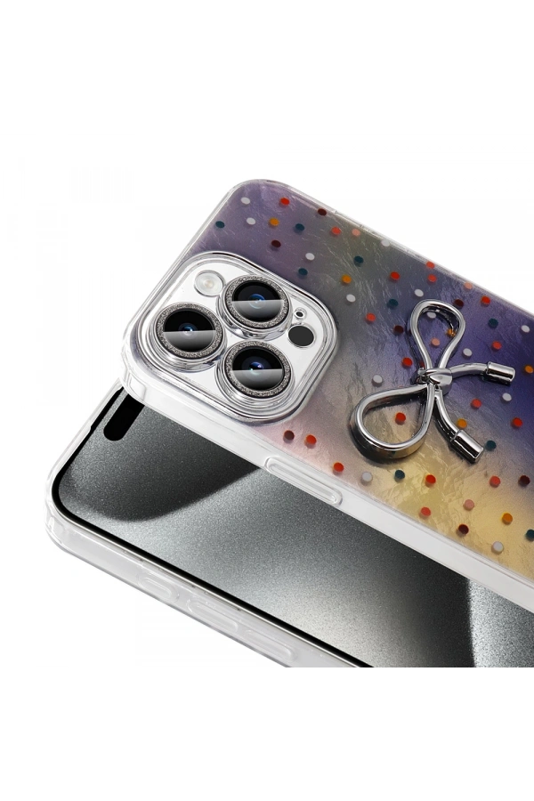 Apple iPhone 15 Pro Kılıf Kamera Korumalı Figürlü Zore Ponti Silikon Kapak