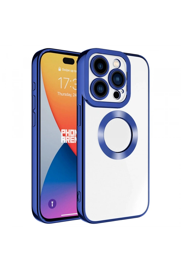 Apple iPhone 15 Pro Kılıf Kamera Korumalı Logo Gösteren Zore Omega Kapak