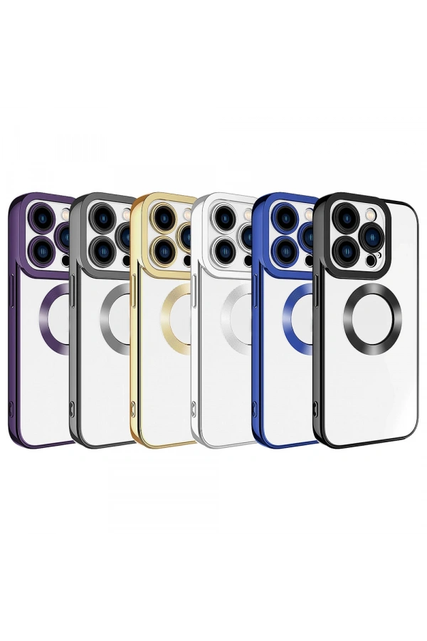 Apple iPhone 15 Pro Kılıf Kamera Korumalı Logo Gösteren Zore Omega Kapak