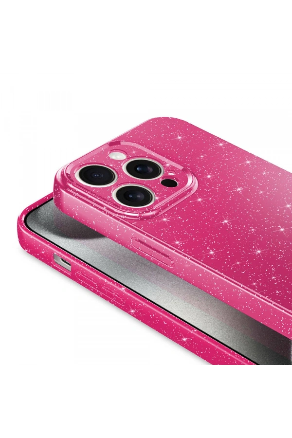 Apple iPhone 15 Pro Kılıf Kamera Korumalı Simli Lüks Zore Koton Kapak