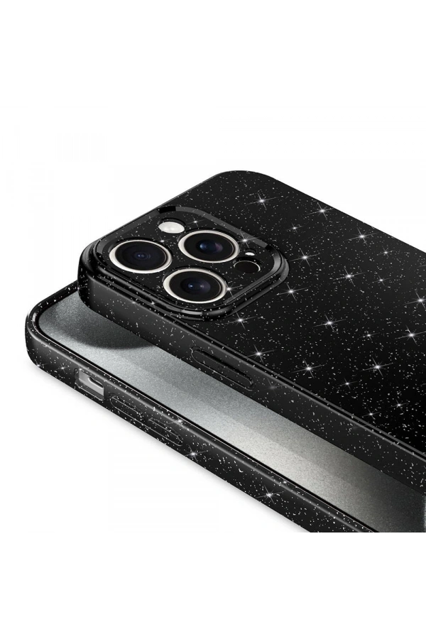 Apple iPhone 15 Pro Kılıf Kamera Korumalı Simli Lüks Zore Koton Kapak