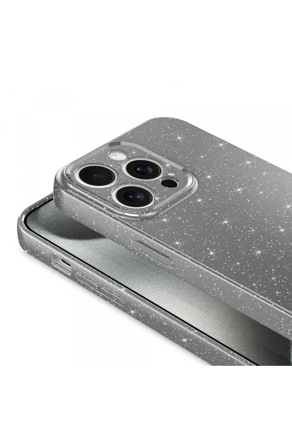 Apple iPhone 15 Pro Kılıf Kamera Korumalı Simli Lüks Zore Koton Kapak