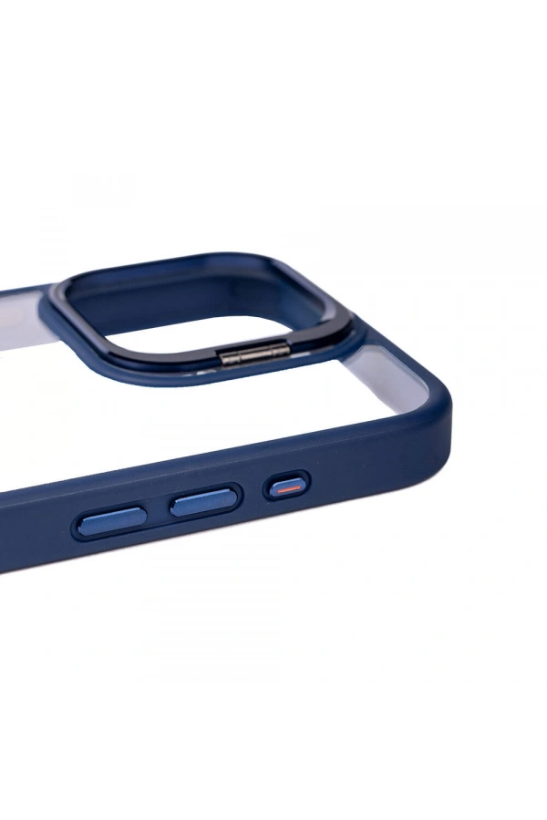 Apple iPhone 15 Pro Kılıf Kamera Lens Korumalı Standlı Zore Klon Lensli Kapak