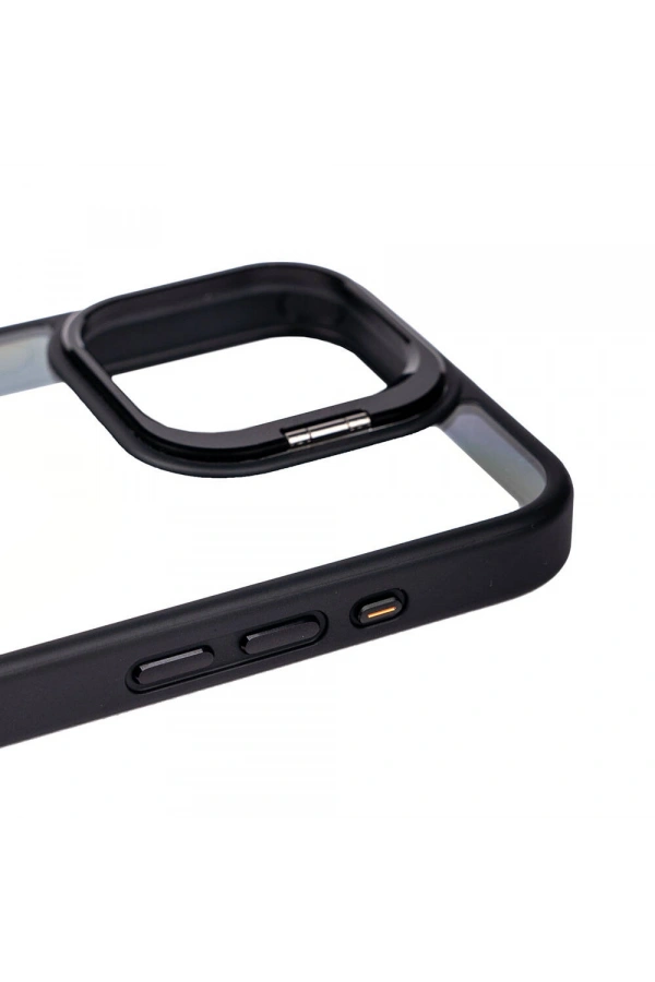 Apple iPhone 15 Pro Kılıf Kamera Lens Korumalı Standlı Zore Klon Lensli Kapak