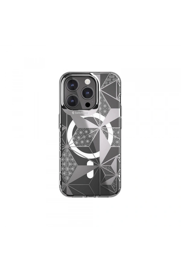 Apple iPhone 15 Pro Kılıf M-safe Şarj Özellikli Çift IMD Baskılı Lisanslı Switcheasy Artist-M Asanoha Kapak