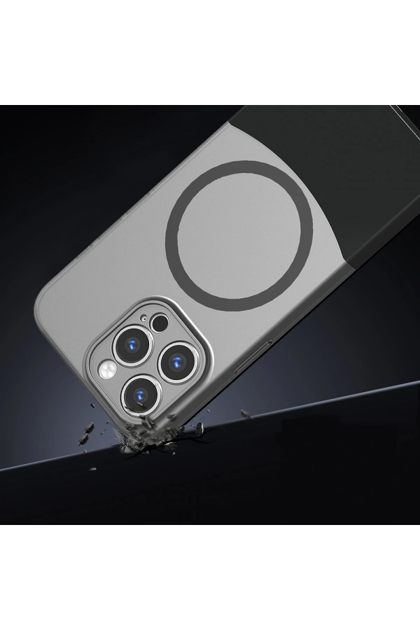 Apple iPhone 15 Pro Kılıf M-Safe Şarj Özellikli Mıknatıslı Zore Duble Kapak