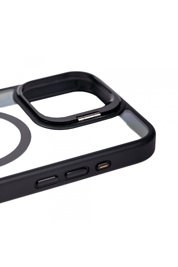 Apple iPhone 15 Pro Kılıf M-safe Şarj Özellikli Standlı Zore M-safe Klon Lensli Kapak
