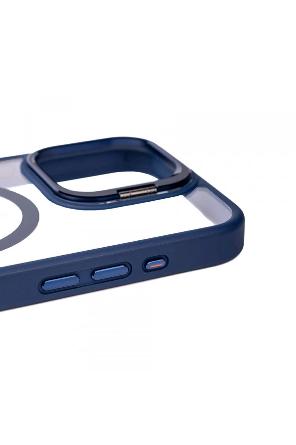Apple iPhone 15 Pro Kılıf M-safe Şarj Özellikli Standlı Zore M-safe Klon Lensli Kapak