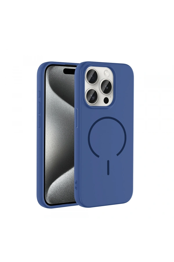 Apple iPhone 15 Pro Kılıf M-safe Şarj Özellikli Zore Meta Kapak