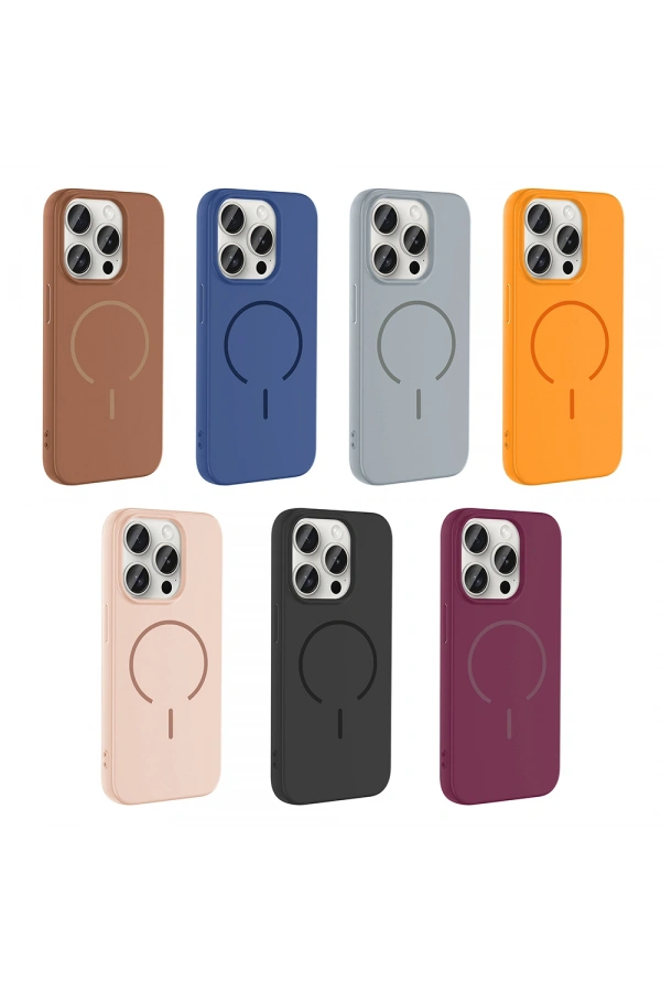 Apple iPhone 15 Pro Kılıf M-safe Şarj Özellikli Zore Meta Kapak