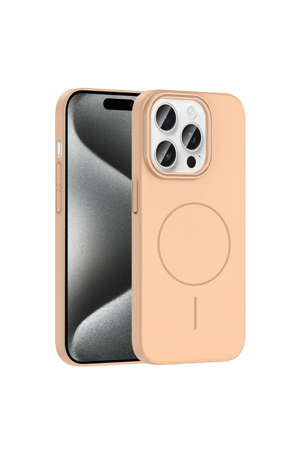 Apple iPhone 15 Pro Kılıf M-safe Şarj Özellikli Zore Ruby Sert Kapak