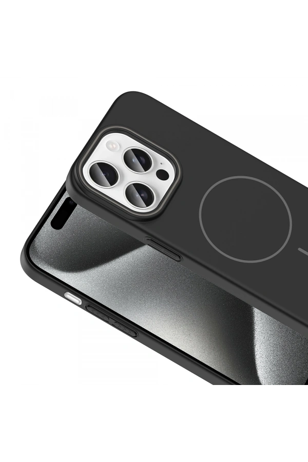 Apple iPhone 15 Pro Kılıf M-safe Şarj Özellikli Zore Ruby Sert Kapak