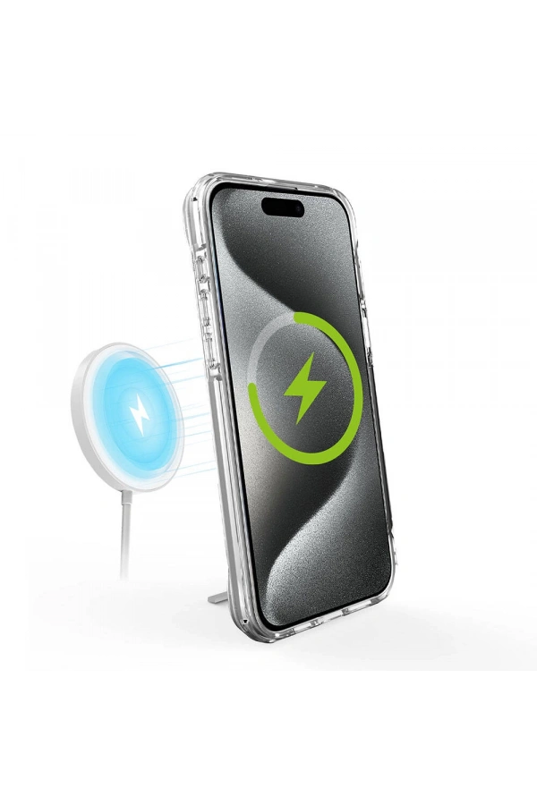 Apple iPhone 15 Pro Kılıf M-safe Şarj Özellikli Zore T-Max Standlı Kapak