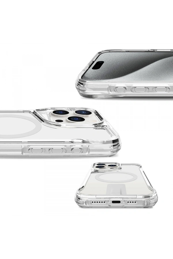 Apple iPhone 15 Pro Kılıf M-safe Şarj Özellikli Zore T-Max Standlı Kapak