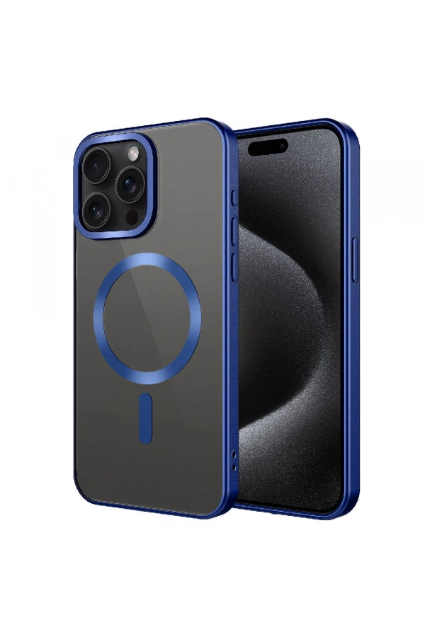 Apple iPhone 15 Pro Kılıf Mat Tasarımlı M-safe Wireless Şarj Özellikli Zore Mat Setro Kapak