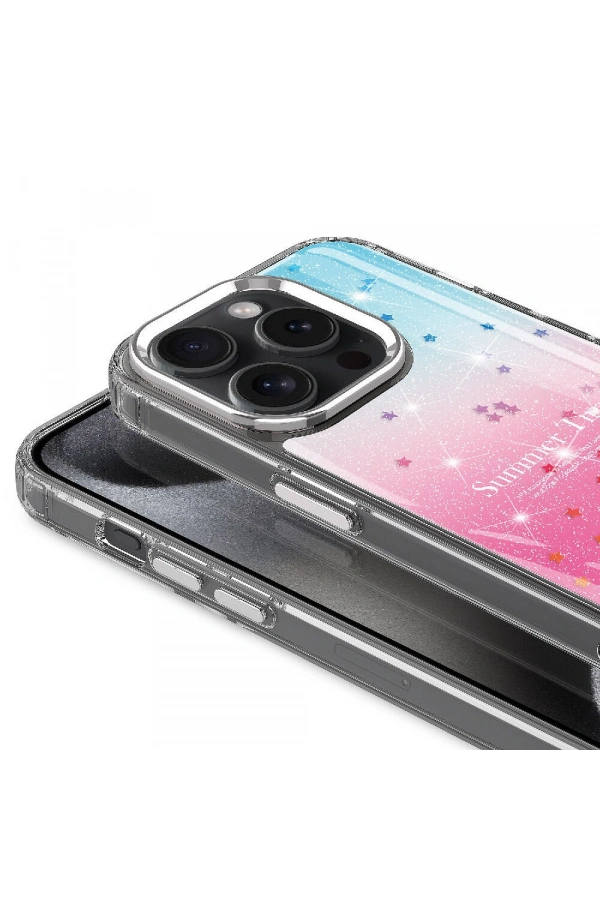 Apple iPhone 15 Pro Kılıf Simli Desenli Parlak Zore Task Kapak