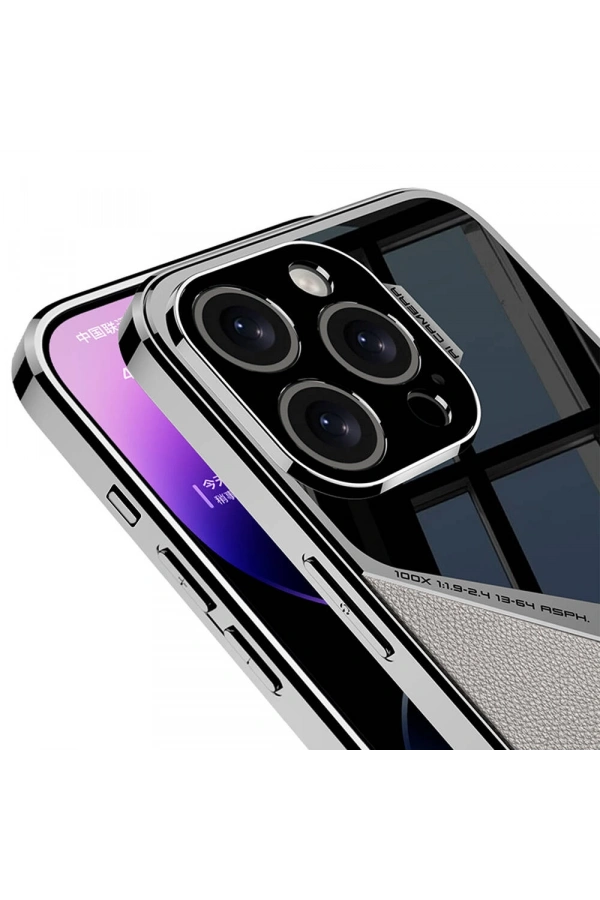 Apple iPhone 15 Pro Kılıf Ultra İnce Kamera Korumalı PC + Deri Arka Yüzey Zore X-Pro Kapak