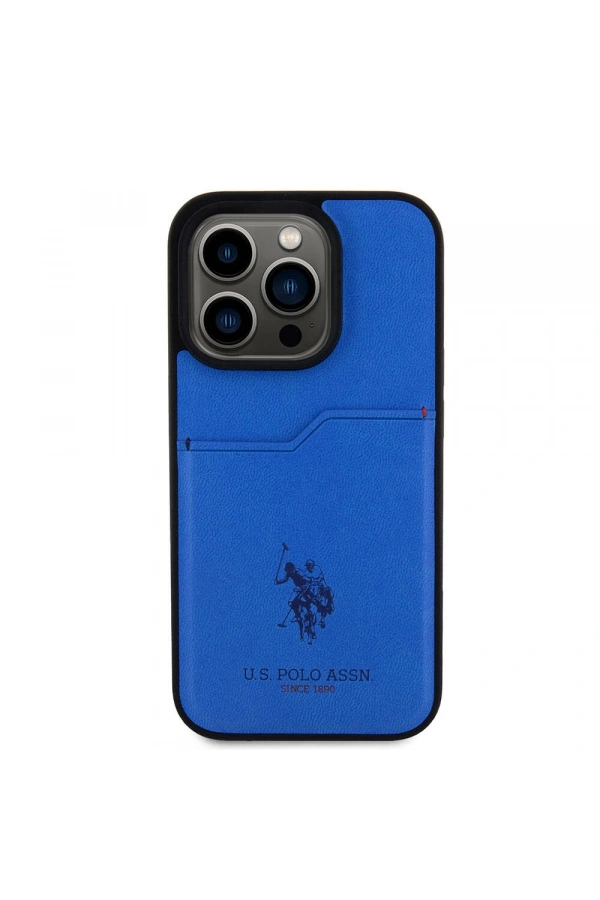 Apple iPhone 15 Pro Kılıf U.S. Polo Assn. Orjinal Lisanslı Baskı Logolu PU Kartlıklı Kapak