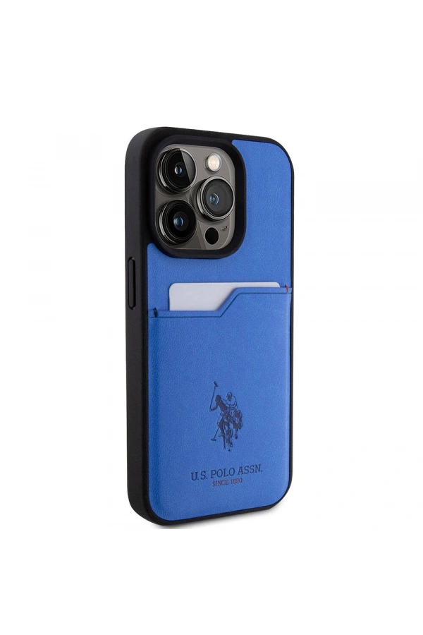 Apple iPhone 15 Pro Kılıf U.S. Polo Assn. Orjinal Lisanslı Baskı Logolu PU Kartlıklı Kapak