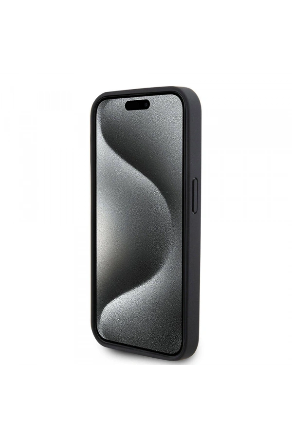 Apple iPhone 15 Pro Kılıf U.S. Polo Assn. Orjinal Lisanslı Deri Şeritli Logo Dizayn Kapak