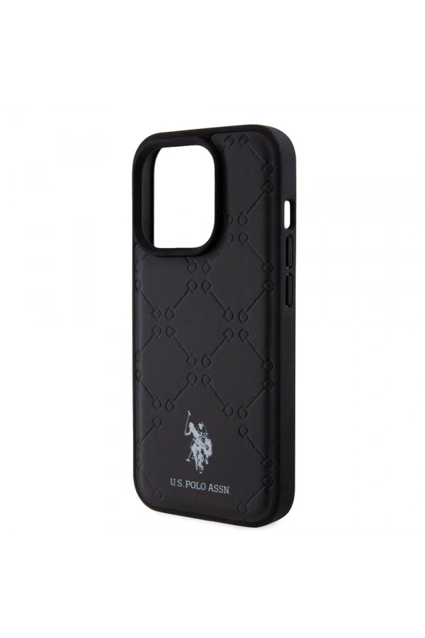Apple iPhone 15 Pro Kılıf U.S. Polo Assn. Orjinal Lisanslı HS Desenli Baskı Logolu Suni Deri Kapak