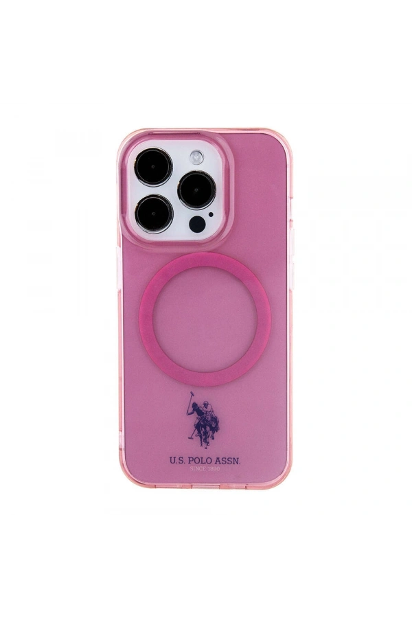 Apple iPhone 15 Pro Kılıf U.S. Polo Assn. Orjinal Lisanslı M-safe Şarj Özellikli Transparan Tasarım Kapak