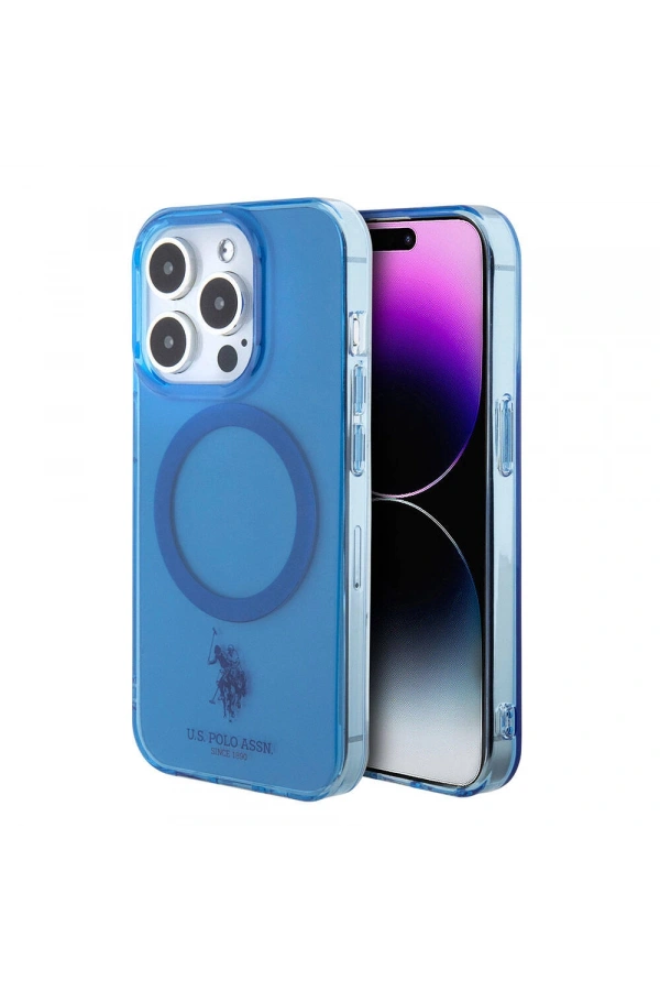 Apple iPhone 15 Pro Kılıf U.S. Polo Assn. Orjinal Lisanslı M-safe Şarj Özellikli Transparan Tasarım Kapak