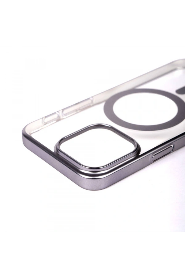 Apple iPhone 15 Pro Kılıf Wireless Şarj Özellikli Sert PC Zore Mat Riksos M-safe Kapak