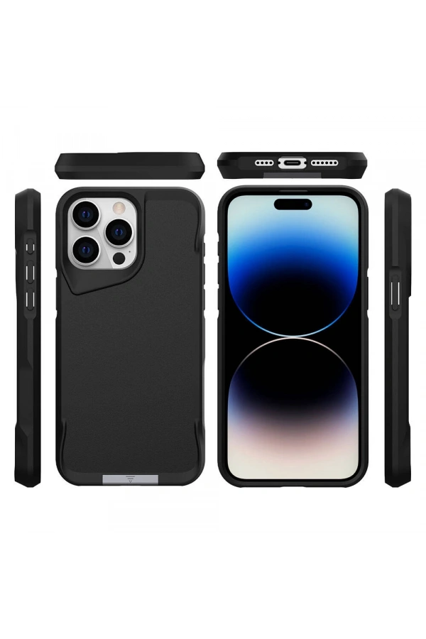 Apple iPhone 15 Pro Kılıf Zore Airbag Kenarlı T-Max Mat Standlı Kapak