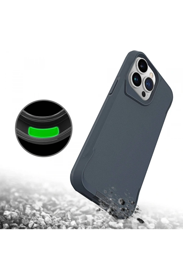 Apple iPhone 15 Pro Kılıf Zore Airbag Kenarlı T-Max Mat Standlı Kapak