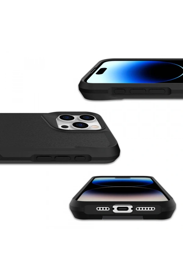 Apple iPhone 15 Pro Kılıf Zore Airbag Kenarlı T-Max Mat Standlı Kapak