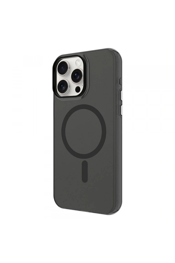 Apple iPhone 15 Pro Kılıf Zore M-safe Şarj Özellikli Buzlu Transparan C-Pro Sert Kapak