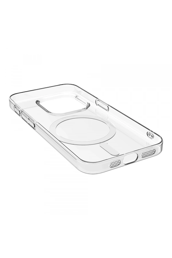 Apple iPhone 15 Pro Kılıf Zore M-safe Şarj Özellikli Şeffaf Tek Kamera Çerçeveli Porto Kapak