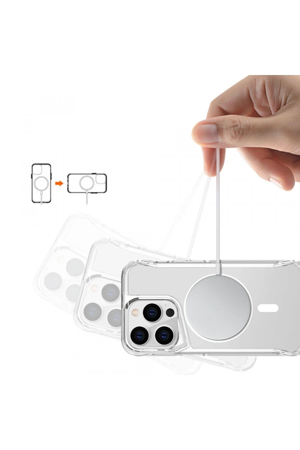 Apple iPhone 15 Pro Kılıf Zore M-safe Şarj Özellikli T-Max M-safe Kapak