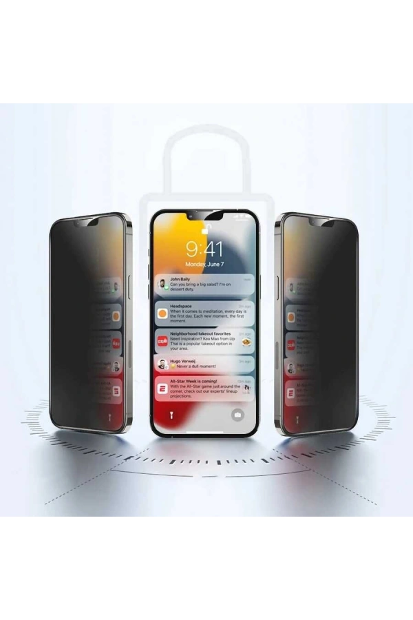 Apple iPhone 15 Pro Max Hayalet Ekran Koruyucu Davin Privacy Seramik Ekran Filmi