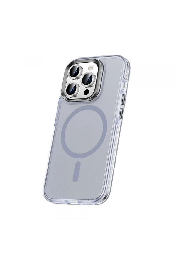 Apple iPhone 15 Pro Max Kılıf Airbagli M-safe Wireless Şarj Özellikli Lens Koruyuculu Zore Klaptika Kapak