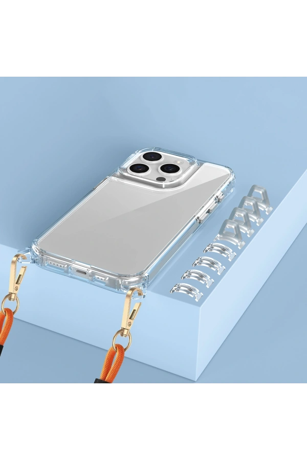 Apple iPhone 15 Pro Max Kılıf Airbagli Takılabilir Askı Aparatlı Zore Snap Silikon Kapak