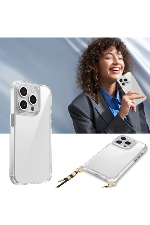 Apple iPhone 15 Pro Max Kılıf Airbagli Takılabilir Askı Aparatlı Zore Snap Silikon Kapak